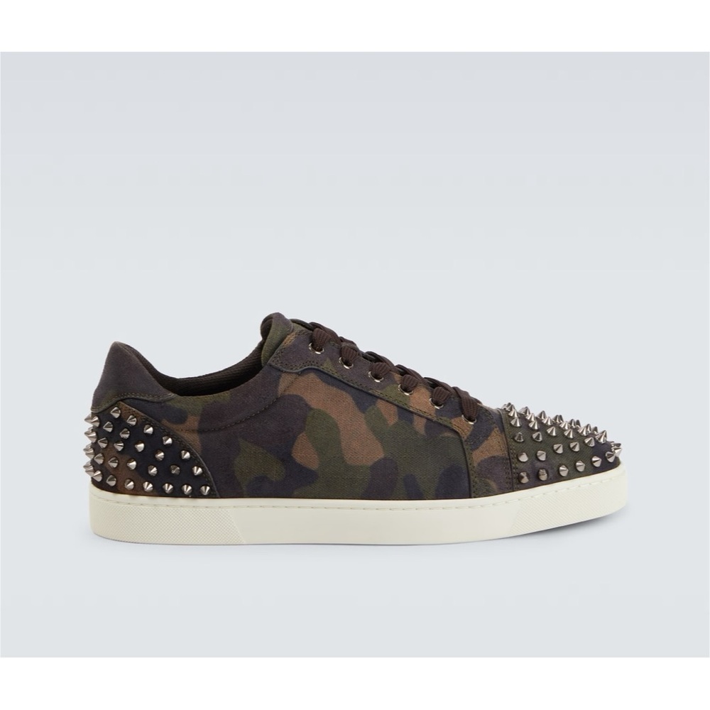 Christian Louboutin SEAVASTE studied camouflage print canvas sneakers 46